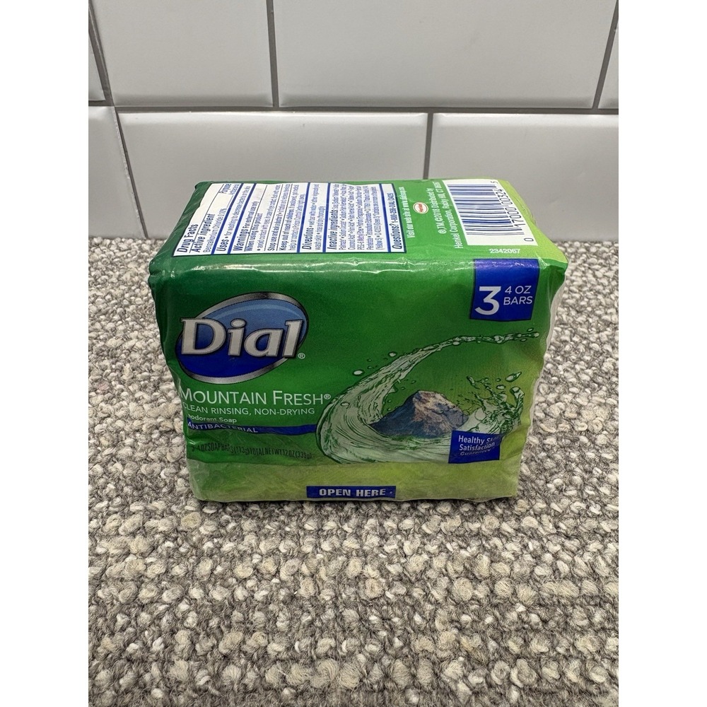 Dial Antibacterial Bar Soap Mountain Fresh Deodorant 4oz (3 Pack) DISCONTINUED